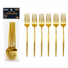 60 Parça Gold Yemek Çatal Seti 21cm - 1 Paket İçinde 6 Adet Vardır - 10 Paket Gönderilir Bx40