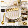 60 Parça Gold Yemek Kaşık Seti 21cm - 1 Paket İçinde 6 Adet Vardır - 10 Paket Gönderilir Bx40