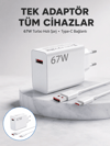 67 Watt Güvenli Hızlı Şarj Adaptörü Samsung M31 M33 M51 Uyumlu Yeni Nesil