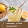 6'lı Kaşıklı Pipet Seti - Bronz - Pipet Temizleme Fırçası