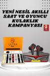 7 Kordonlu Akıllı Saat Ve Oyuncu Kulaklığı Bluetooth Bağlantılı Android ve İOS Uyumlu