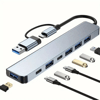 8 İn 1 Usb Çevirici Notebook Macbook Type-c Uyumlu Görüntü Aktarıcı Hub Bx40