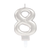 8 Rakam Mum Gümüş Renk Bx40
