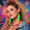 80’ler 90'lar Retro Neon Yeşil Şimşek Küpe 10 Cm Bx40