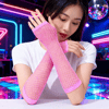 80’ler 90’lar Retro Neon Pembe File Parmaksız Eldiven 26 Cm Bx40