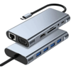 8in1 Type-c Çoklayıcı Hub Hdmı 4k Usb 3.0 Sd Tf Kart Rj45 Ethernet Dönüştürücü Adaptör Bx40