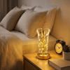 Açık Silindirik Kristal Altın Toz Model Led Masa Lambası – Gold Tabanlı, Dokunmatik, 3 Renk Işık Modlu, Şarjlı Modern Dekoratif Gece Lambası Bx40