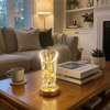 Açık Silindirik Kristal Altın Toz Model Led Masa Lambası – Gold Tabanlı, Dokunmatik, 3 Renk Işık Modlu, Şarjlı Modern Dekoratif Gece Lambası Bx40