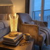 Açık Silindirik Kristal Damla model Led Masa Lambası – Gold Tabanlı, Dokunmatik, 3 Renk Işık Modlu, Şarjlı Modern Dekoratif Gece Lambası Bx40