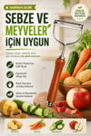 Ahşap Görünümlü Saplı Metal Sebze Meyve Soyacağı Dayanıklı Mutfak Yardımcısı