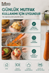Ahşap Saplı Tek Başlıklı Metal Sebze ve Meyve Soyacağı Ergonomik Mutfak Aparatı