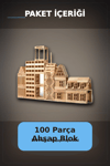 Ahşap Yapı Blokları 100 Parça 11x2,2x0,7 cm Doğal ve Boyalı Çocuk Gelişim BX-313414