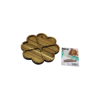Akasya Yuvarlak  4 Kalp Bölmeli  Ahşap Servis Sunum Tepsi - Tahtası  21 X 1.4cm Bx40