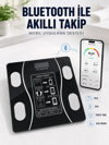Akıllı Cam Baskül Bluetooth Mobil Uygulamalı Vücut Analiz Tartısı 180 Kg LCD Ekran