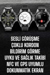 Akıllı Saat Titreşimli Pusula Nabız ve Tansiyon Ölçer NFC Uyumlu