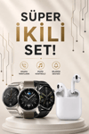 Akıllı Saat ve Kulaklık Seti Dokunmatik Ekran 5.0 Bluetooth Bağlantılı Sesli Görüşme