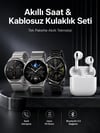 Akıllı Saat ve Kulaklık Seti Dokunmatik Ekran 5.0 Bluetooth Bağlantılı Sesli Görüşme