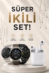 Akıllı Saat ve Kulaklık Seti Dokunmatik Ekran 5.0 Bluetooth Bağlantılı Sesli Görüşme