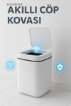 Akıllı Sensörlü Antibakteriyel Çöp Kovası 20 Litre Çöp Kutusu, Çöp Torbası Uyumlu Kapak