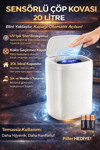 Akıllı Sensörlü UV Işıklı 20 Litre Çöp Kovası - Mutfak, Banyo, İşyeri ve Ofis Kullanımı