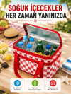 Alüminyum Folyo İç Yüzeyli Termos Çanta Kamp Plaj Market ve Piknik Çantası