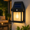 Ampul Model 3 Modlu Solar Led Duvar Lambası, Güneş Enerjili, Şarjlı Kablosuz Dış Mekân Apliği, Bahçe Ve Kapı Lambası Bx40