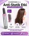 Anti Statik Etkili 5 Başlıklı Saç Şekillendirici Sıcak Hava Fırçası ve Maşa Seti