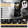 Araç İçi Çok Fonksiyonlu Bardak Tutucu - 2 Bölmeli 360° Dönebilen - Genişleyebilir Üst Hazne - Stand Cws-003 Bx40