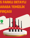 Araç İçi Detaylı Temizlik Seti-Araba Jant ve İç Yüzey Temizlik Fırçaları