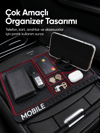 Araç İçi Kaydırmaz Organizer Mat Telefon Standlı Çok Amaçlı Konsol Düzenleyici