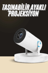 Ayaklı Projeksiyon Taşınabilir Mini Projektör Sinema Projektörü Android