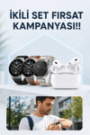 Aynalı Bluetooth Kulaklık Yeni Nesil Akıllı Saat Titreşimli Nabız Ölçer Spor Modları