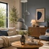 Beton Görünümlü İskandinav Tarzı Salon Oturma Odası 3'lü Avize 32 X 70 Cm Gri
