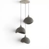 Beton Görünümlü İskandinav Tarzı Salon Oturma Odası 3'lü Avize 32 X 70 Cm Gri