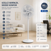 Beyaz 5 Pervane - 18 Inc Ev - Ofis Kompakt - Sessiz - Üç Kademe 140cm Yükseklik Ayaklı Vantilatör Sf-6798 Bx40