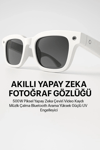 Beyaz Akıllı Kamera Gözlüğü Fotoğraf Video Çekimi ve Bluetooth Kullanım