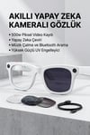 Beyaz Bluetooth Akıllı Gözlük Müzik Görüşme Kamera ve Mikrofon Özellikli