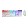 Beyaz Gökkuşağı Işıklı Usb Kablolu Oyuncu Klavye - Mouse Set Bx40