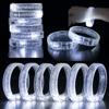 Beyaz-gümüş Led Işıklı Baskı Yapılabilen Pilli Bileklik Bilezik 1,5 Cm Genişlik Bx40