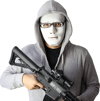 Beyaz Renk Hip Hop Anonim Jabbawockeez Dans Maskesi 18x19 Cm Bx40