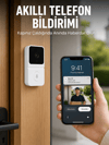 Beyaz Wi-Fi Akıllı Görüntülü Kapı Zili HD Kamera, Gece Görüşü ve Telefon Bildirimli Kablosuz Kapı Zili