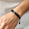 BlackCraft Oltu Taşı Geometrik Örgü Bileklik( Ayarlanabilir)