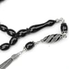 BlackCraft Oltu Taşı Gümüş Püsküllü Tespih