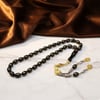 BlackCraft Oltu Taşı Sekizli Pirinç İşlemeli Tespih