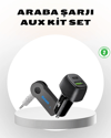 Bluetooth AUX Çevirici ve PD Destekli Araç Şarj Cihazı 2’li Set