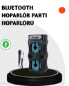 Bluetooth Bağlantılı LED Işıklı Taşınabilir Hoparlör – 1200 mAh Şarjlı, FM Radyolu