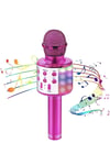 Bluetooth bağlantılı pembe karaoke mikrofonu, hoparlör özellikli, garantisiz - Elektronik