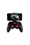 Bluetooth bağlantılı siyah gamepad telefon tutucu standlı PC uyumlu kablosuz oyun kolu