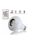Bluetooth hoparlörlü ve uzaktan kumandalı beyaz LED lamba, 2 yıl garantili - Elektronik