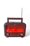 Bluetooth özellikli bordo şömine görünümlü nostaljik radyo, 2 yıl garantili - Elektronik